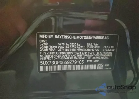 2025 BMW X3 M50 z USA, uszkodzony, nr VIN 5UX73GP06S9Z79105